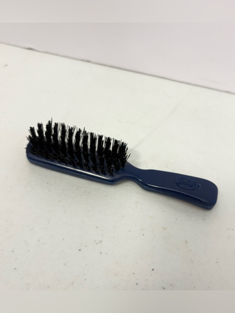 Vintage Goody Hair Brush Navy w/Black Nylon Bristles USA Made purse travel